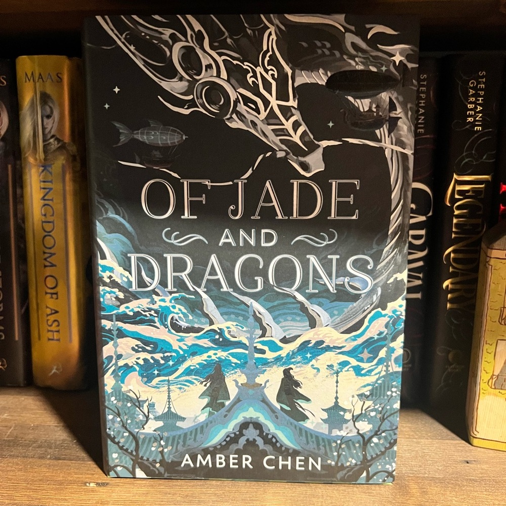 Fairyloot Of Jade and Dragons by Amber Chen - Navy & Teal Hardcover